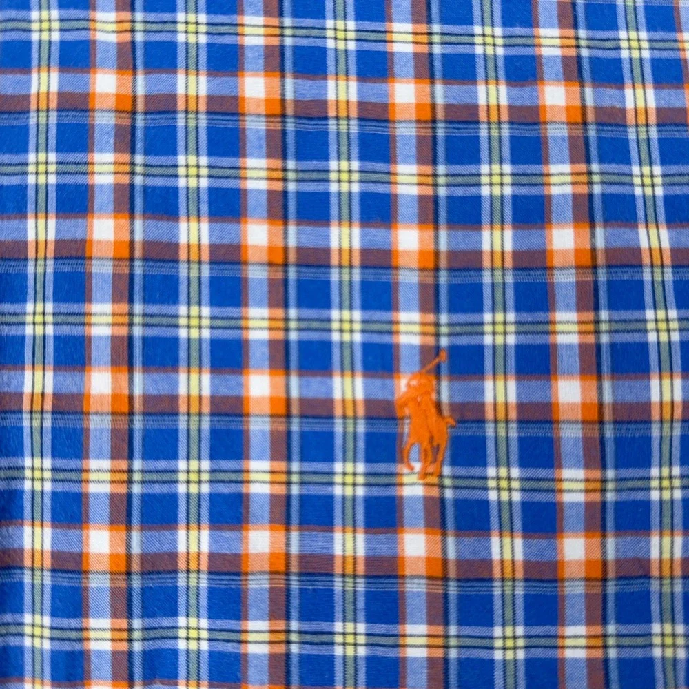 Vtg Ralph Lauren Classic Fit Plaid Check Double Faced Cotton Shirt Mens 2XB Pony - Picture 4 of 14